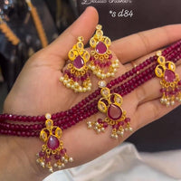 FS Collection Gold Plated Crystal Stone Necklace Set