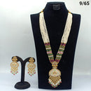 FS Collection Gold Plated Meenakari Long Necklace Set