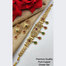 FS Collection Copper Gold Plated Pota Stone Choker Necklace Set