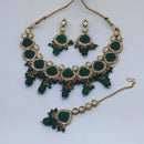 FS Collection Gold Plated Kundan Necklace Set