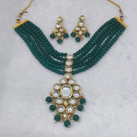 FS Collection Gold Plated Kundan Necklace Set