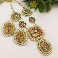 FS Collection Gold Plated Meenakari Necklace Set
