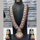 FS Collection Gold Plated Kundan Long Necklace Set