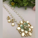 FS Collection Gold Plated Pearl Long Necklace Set