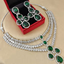 FS Collection Silver Plated AD Necklace Set