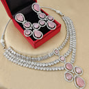 FS Collection Silver Plated AD Necklace Set
