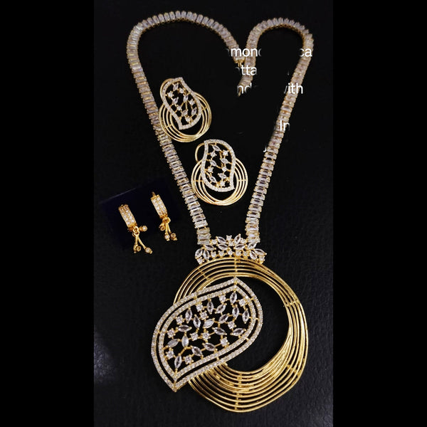 FS Collection Gold Plated AD Necklace Set
