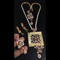 FS Collection Gold Plated AD Necklace Set