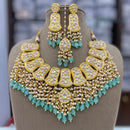 FS Collection Gold Plated Kundan Pearl And Beads Necklace Set