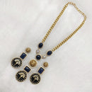 FS Collection Gold Plated Meenakari And Monalisa Stone Necklace Set