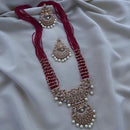 FS Collection Gold Plated AD And Pearl Necklace Set