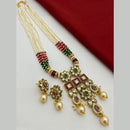 FS Collection Gold Plated Crystal Stone And Pearl Necklace Set