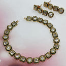 FS Collection Gold Plated Kundan Necklace Set