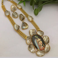 FS Collection Gold Plated Beads Long Necklace Set