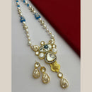 FS Collection Gold Plated Pearl And Real Baroque  Long Necklace Set