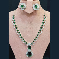 FS Collection Silver Plated AD Necklace Set