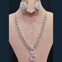 FS Collection Silver Plated AD Necklace Set