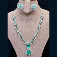 FS Collection Silver Plated AD Necklace Set