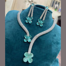 FS Collection Silver Plated AD Necklace Set