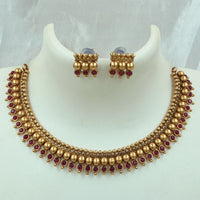 FS Collection Gold Plated Pota Stone Necklace Set
