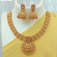 FS Collection Gold Plated Temple Necklace Set