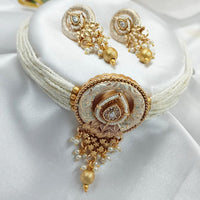 FS Collection Gold Plated Pearl Choker Necklace Set