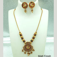 FS Collection Gold Plated Pota Stone Necklace Set
