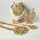FS Collection Gold Plated Kundan Stone And Beads Necklace Combo