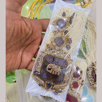 FS Collection Gold Plated Austrian And Pearl Necklace Set
