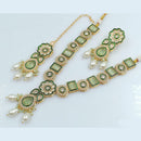 FS Collection Gold Plated Crystal Stone And Meenakari Necklace Set