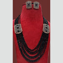 FS Collection 2 Tone Plated AD Multi Layer Long Necklace Set