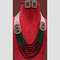 FS Collection 2 Tone Plated AD Multi Layer Long Necklace Set