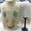 FS Collection Gold Plated Beads And Meenakari Long Necklace Set