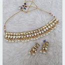 FS Collection Gold Plated Kundan Stone Choker Necklace Set
