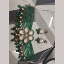 FS Collection 2 Tone Plated Kundan Stone And Pearl Necklace Set