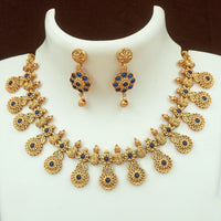 FS Collection Gold Plated Pota Stone Necklace Set
