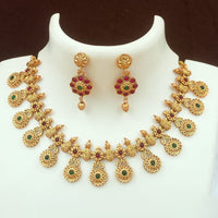FS Collection Gold Plated Pota Stone Necklace Set