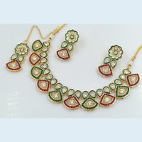 FS Collection Gold Plated Crystal Stone Necklace Set