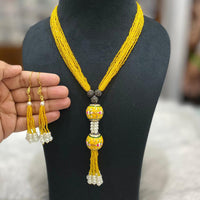 FS Collection Gold Plated Pearl Long Necklace Set