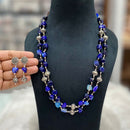 FS Collection Oxidised Plated Beads Long Necklace Set