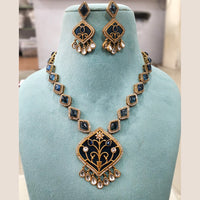 FS Collection Gold Plated Kundan Stone Necklace Set