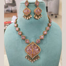 FS Collection Gold Plated Kundan Stone Necklace Set