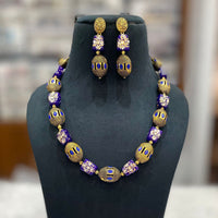 FS Collection Gold Plated Beads Necklace Set