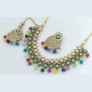 FS Collection Gold Plated Kundan Stone Necklace Set