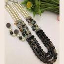 FS Collection Oxidised Plated Beads Long Necklace Set