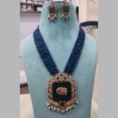 Fs Collection Gold Plated AD And Pearl Long Necklace Set