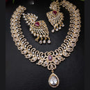 Fs Collection Gold Plated AD Necklace Set