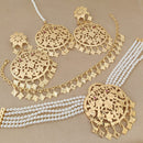 Fs Collection Gold Plated Pearl Choker Necklace Set