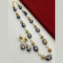 Fs Collection Gold Plated Beads Long Necklace Set