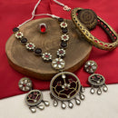 FS Collection Gold Plated Kundan Stone Necklace Set
